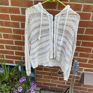 Free People Loose Knit Zip-Up Hoodie